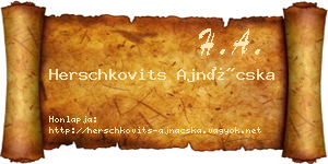 Herschkovits Ajnácska névjegykártya